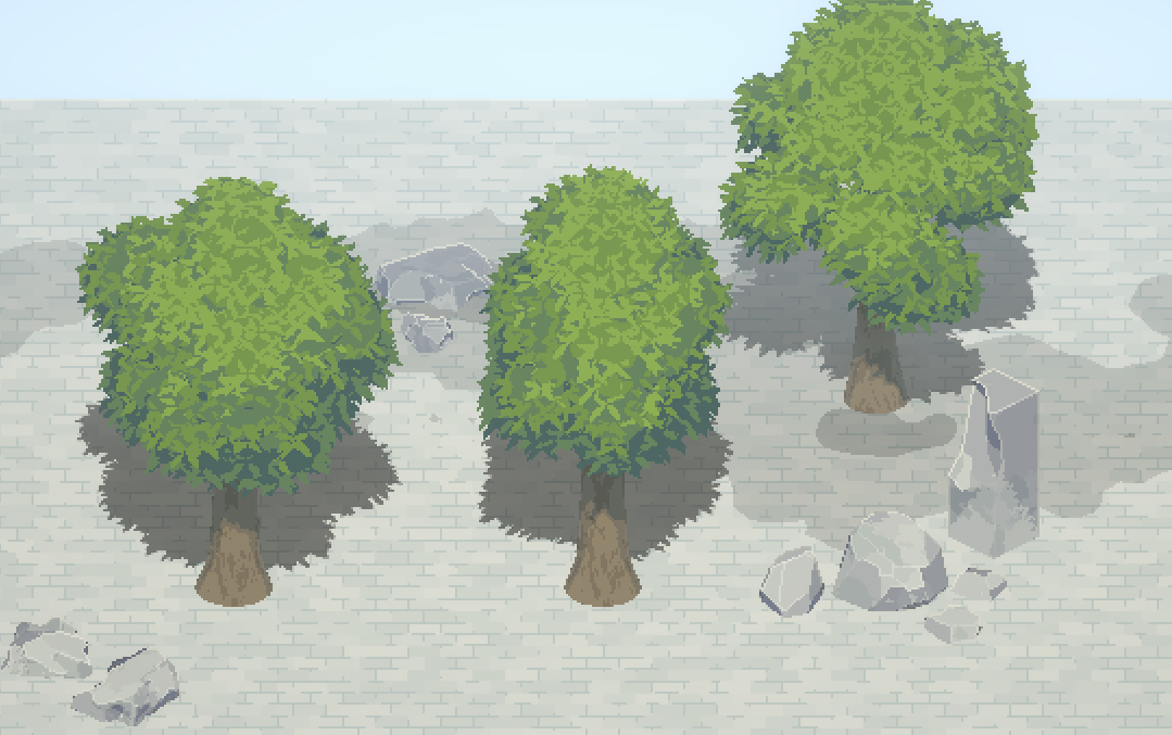 3D Pixel Art Trees
